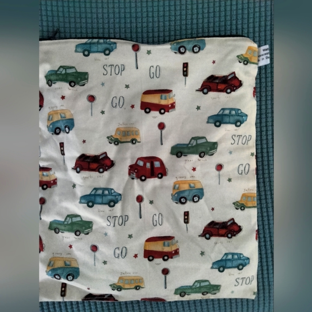 Colorful Retro vintage Inspired Vehicles Wetbag NWOT Zippers Closed